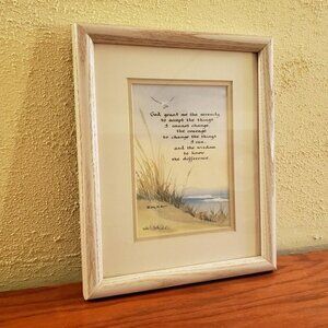 Vintage Calligraphy Collection Serenity Prayer Beach Ocean House Print K Fischer